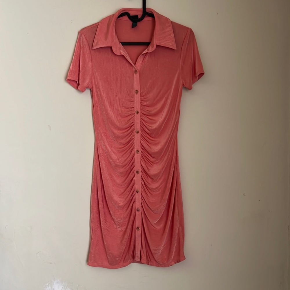 Short Sleeve Button Dress